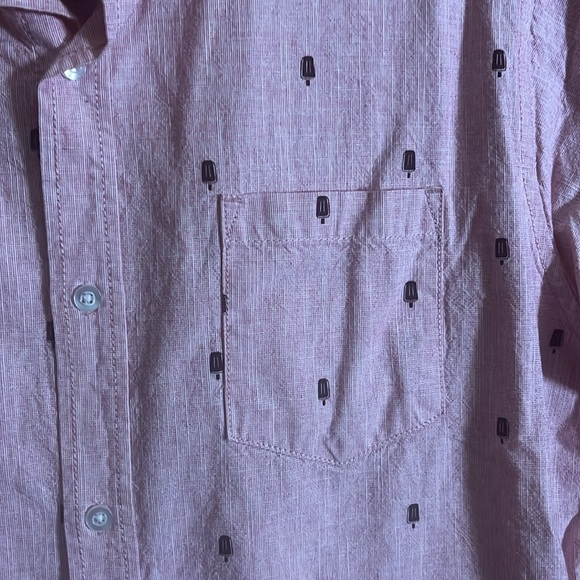 Cotton button down shirt popsicles pink. B6 - Picture 2 of 5